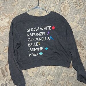 Disney Women's Sweater - Black with Colorful Princess Icons